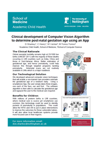 Clinical development of Computer Vision Algorithm to determine post-natal gestation age using an App