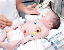 Demonstration of capillary refill device on baby