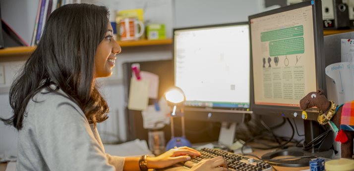 Person working at a computer