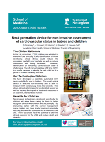 Next generation device for non-invasive assessment of cardiovascular status in babies and children