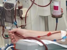 Patient having kidney dialysis